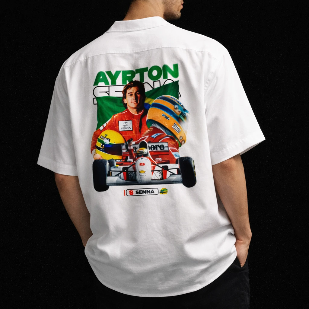 Ayrton Senna Tribute Oversized Shirt – 240 GSM Vintage Racing Graphic (Unisex)